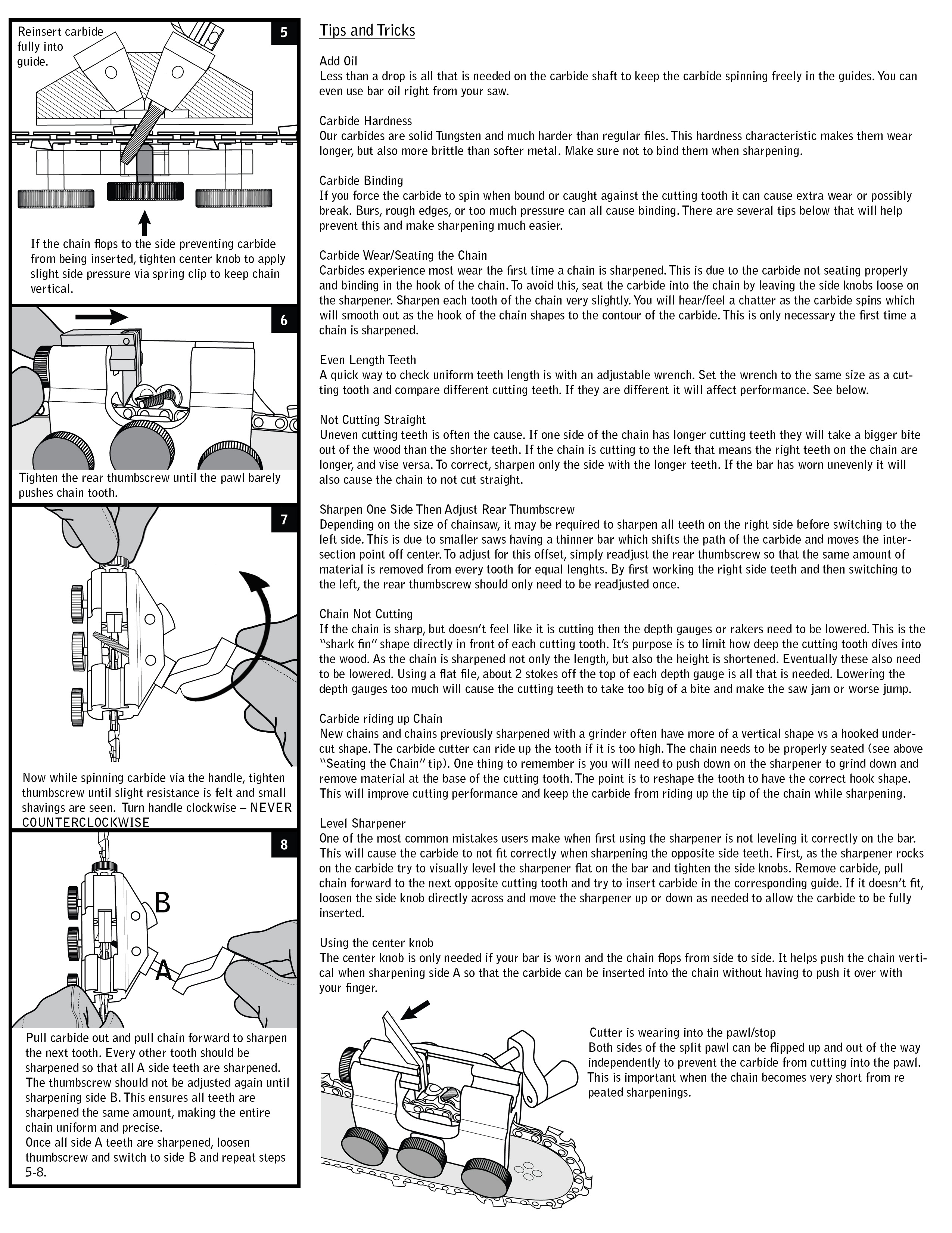Instructions Timberline Chainsaw Sharpener